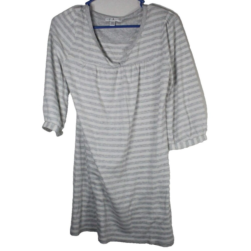 Womens Tommy Hilfiger V Neck Sleepwear Nightshirt Striped Size Medium M